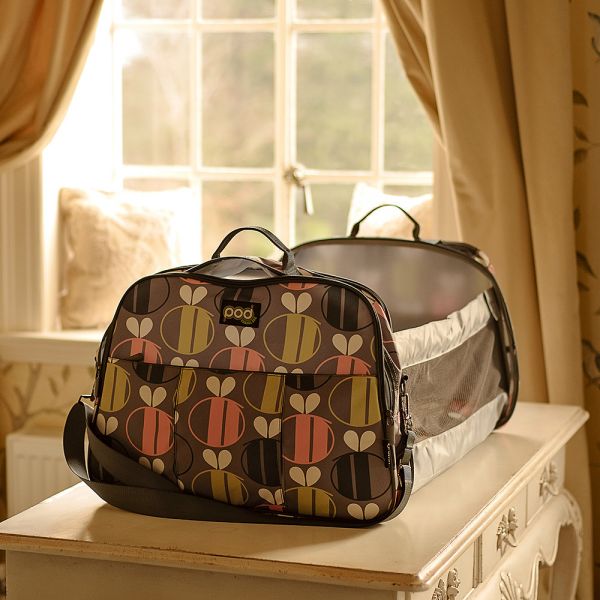 Bizzi Growin POD Travel Changing Bag Bee Print (Wickeltasche & Reisebett) 