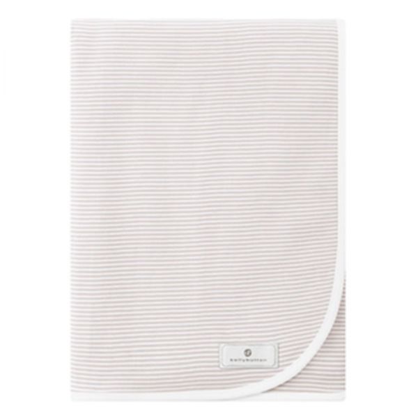 Jersey Decke beige/weiss gestreift (bellybutton)