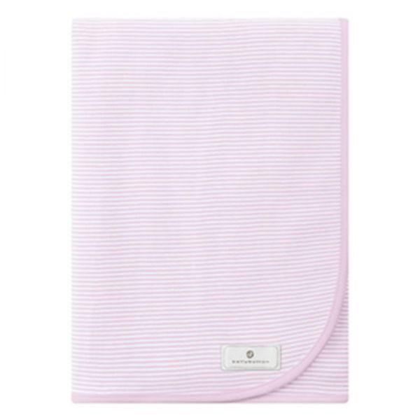 Jersey Decke rosa/weiss gestreift (bellybutton)