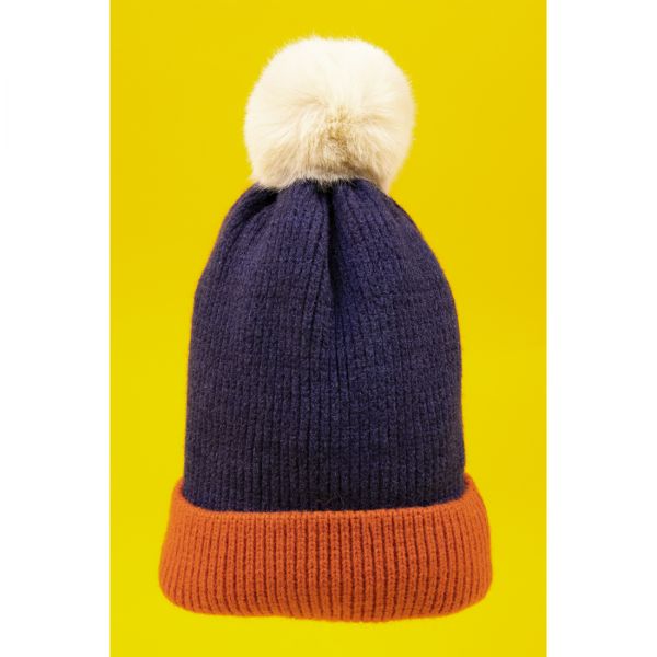 Bommelmütze Bonnie Navy/Mandarine (Powder)