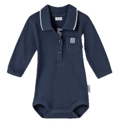 Langarm Polo-Body (Schiesser) Gr. 62 (2-4 Mt)