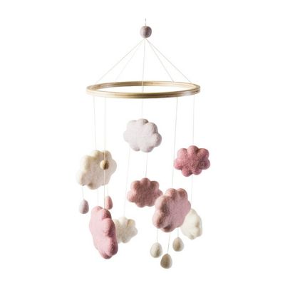 Wolkenmobile aus Filz rosa (Sebra)